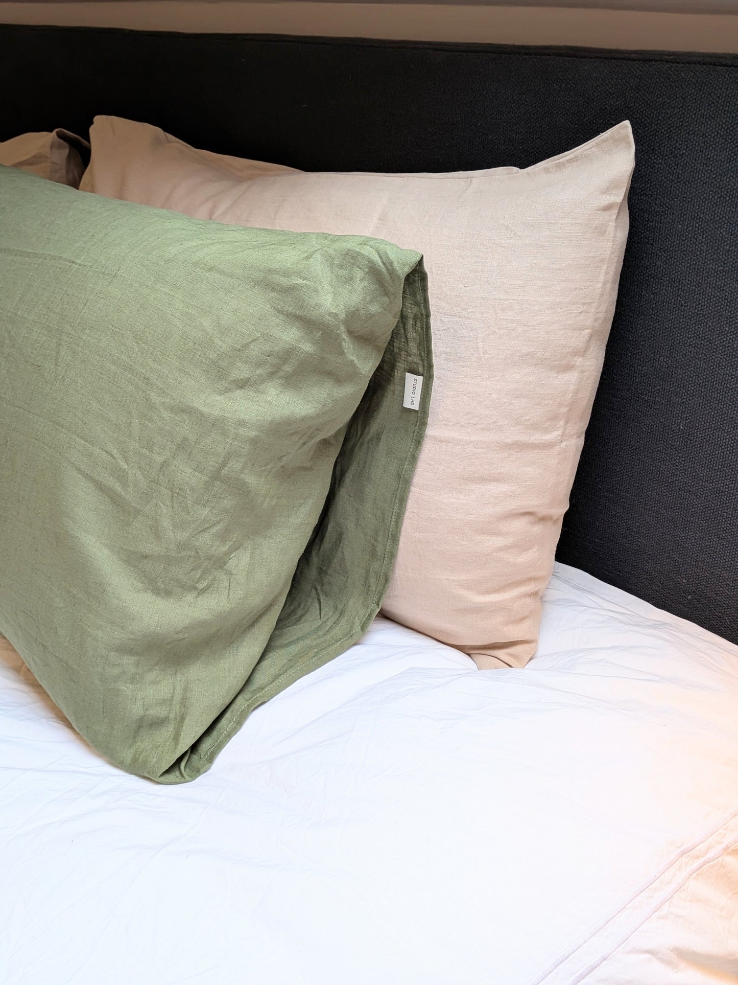 Linen Body Cushion Cover - FOREST GREEN