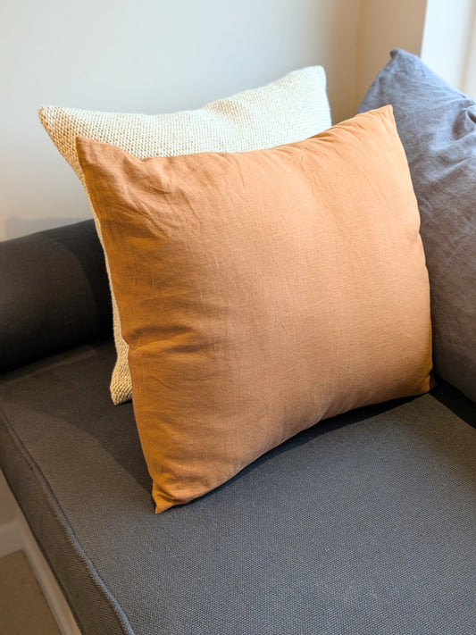 Linen Cushion Cover Large - CINNAMON